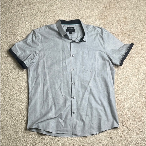 Mossimo Gray Casual Button Down Shirt - Picture 1 of 5